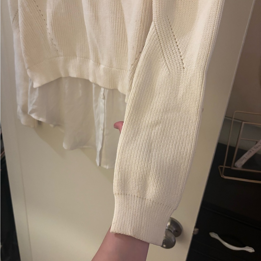NWT Ivory Knit sweater + blouse Combo - Picture 7 of 10